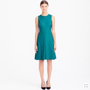 J.Crew Pleated dress in Super 120s wool